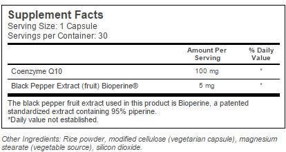 BESTES CoQ10 mit Bioperine 100 mg – 60 Kapseln