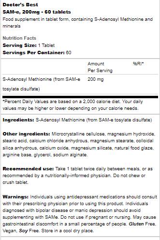 BEST SAMe 200 mg – 60 Tabletten