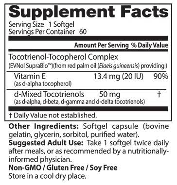 BESTE Tocotrienole/Vitamin E-Komplex 50 mg – 60 Gelkapseln