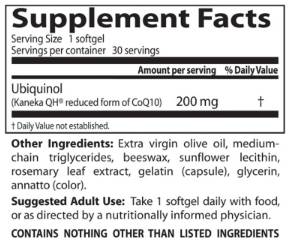 BESTES Ubiquinol Kaneka QH 200 mg – 30 Gelkapseln
