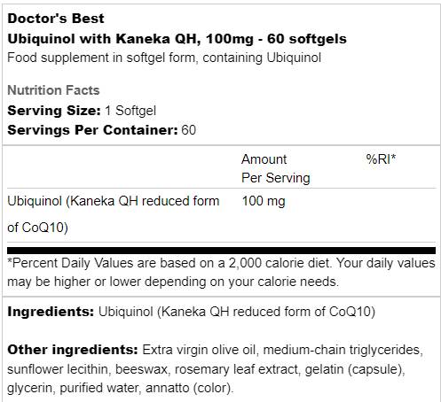 BESTES Ubiquinol Kaneka QH 50 mg – 90 Gelkapseln