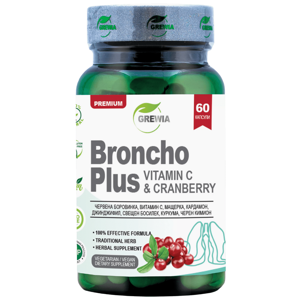 BRONCHO PLUSE + VITAMIN C & CRANBERRY /60 KAPSELN, 30 DOSEN. GREWIA