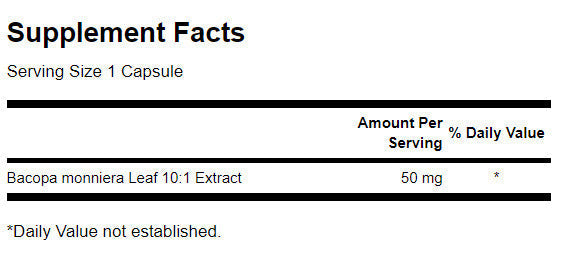 Bacopa Monniera 10:1 Extrakt 50 mg – 90 Kapseln