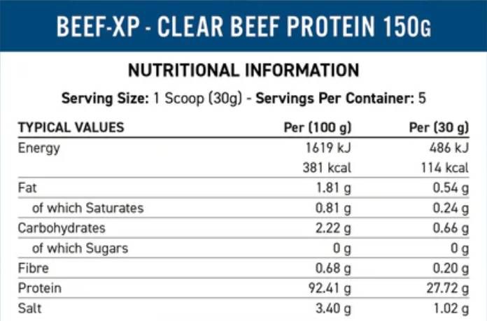 Rindfleisch-XP | Klares hydrolysiertes Rindfleischprotein – 150 Gramm
