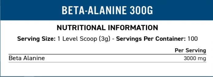 Beta-Alanin-Pulver 3000 mg – 300 Gramm