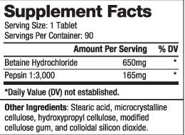 Betain HCL 650 mg/90 Tabs