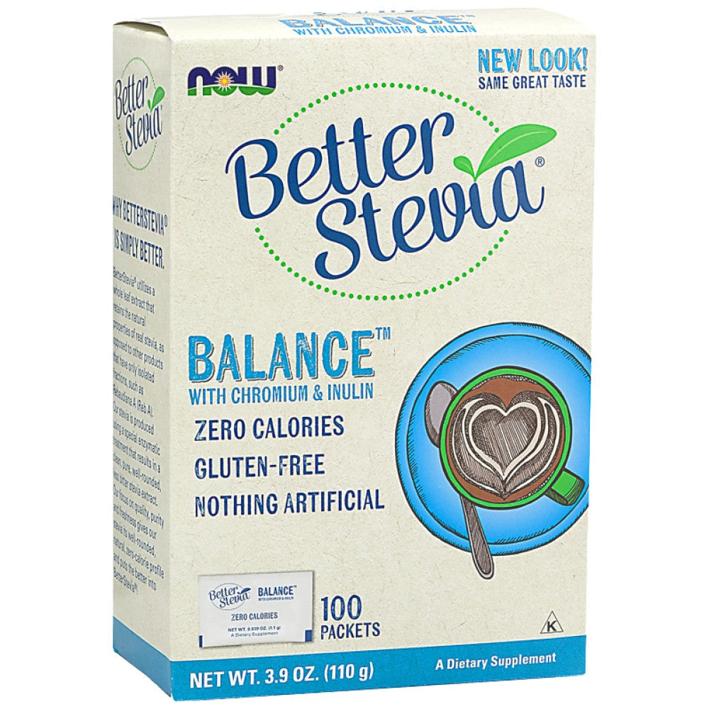 Besseres Stevia® Balance™ | mit Chrom und Inulin – 100 Päckchen