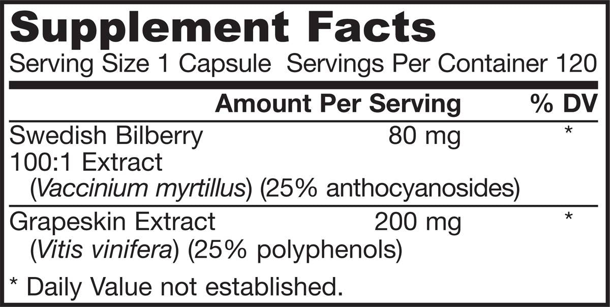 Heidelbeer- und Traubenschalen-Polyphenole 280 mg – 120 Kapseln