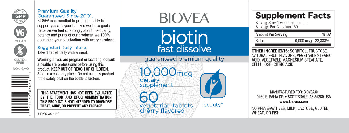 Biotin 10.000 schnell löslich/60 Tabs