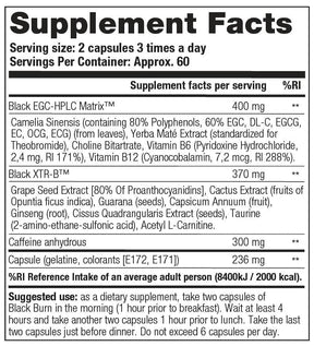 BLACK BURN - 120 capsules - Nutra Best Europe