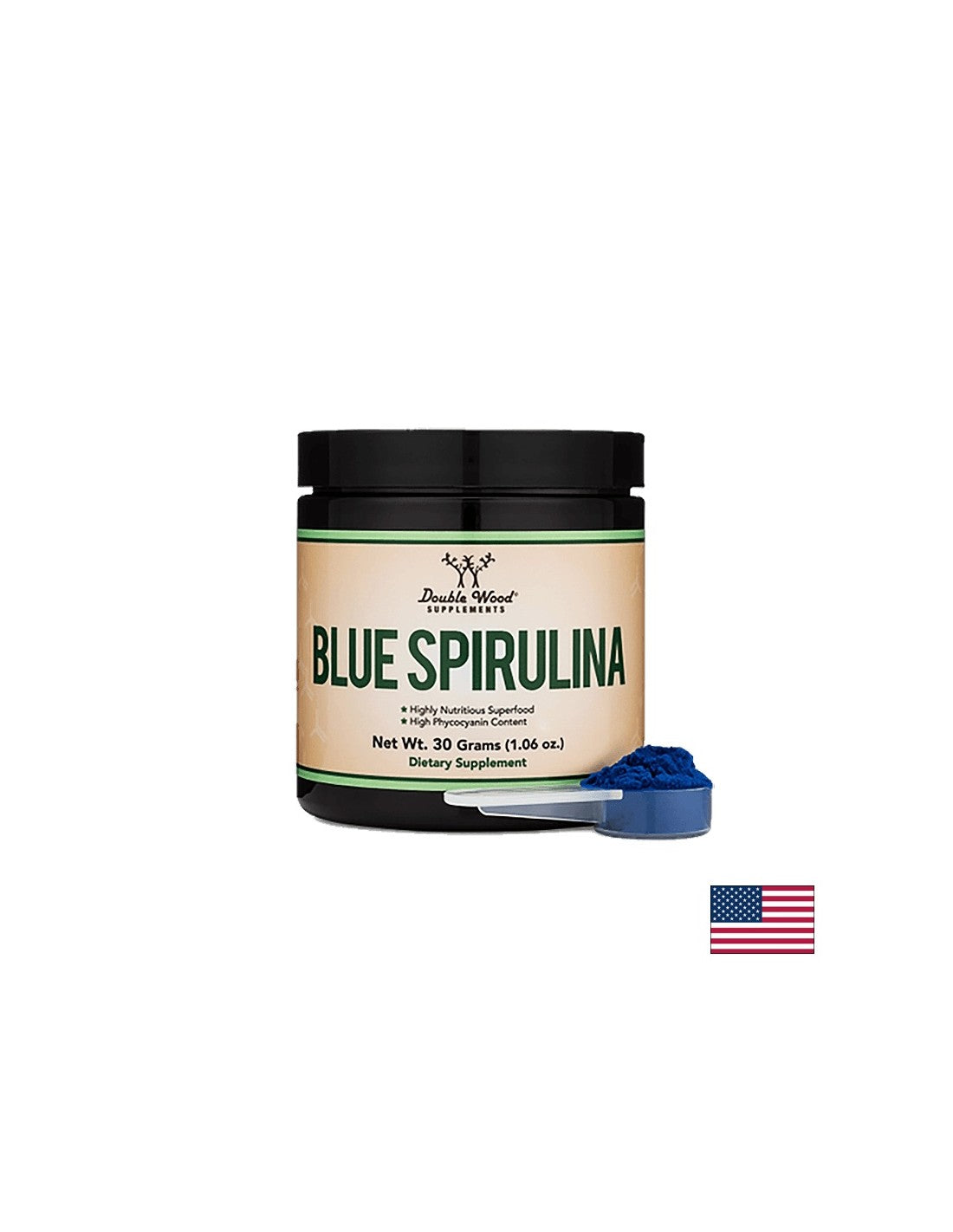 Blaues Spirulina-Pulver, 30 g <tc>Double Wood</tc>