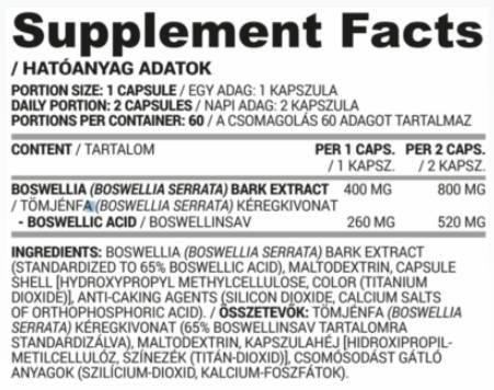 Boswellia 400 mg | Boswellia serrata Rindenextrakt – 60 Kapseln