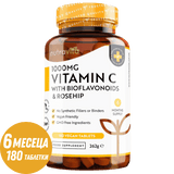 Vitamin C 1000 mg mit Bioflavonoiden und Hagebutte 180 <tc>Nutravita</tc> Tabletten