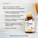 Vitamin C 1000 mg mit Bioflavonoiden und Hagebutte 180 <tc>Nutravita</tc> Tabletten