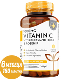Vitamin C 1000 mg mit Bioflavonoiden und Hagebutte 180 <tc>Nutravita</tc> Tabletten