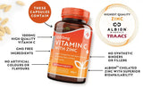 Vitamin C 1000 mg mit Zink (Albion® Zink) 15 mg, 210 Tabletten <tc>Nutravita</tc>