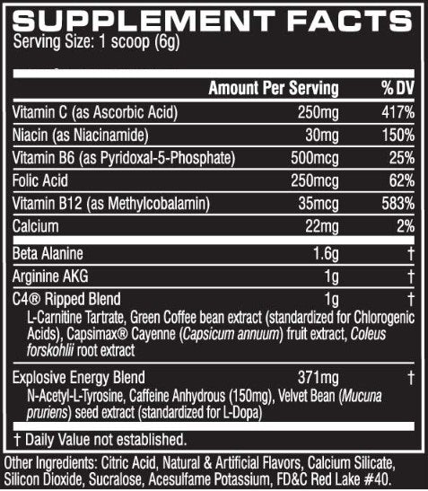 C4 Ripped Pre-Workout/1 Portion