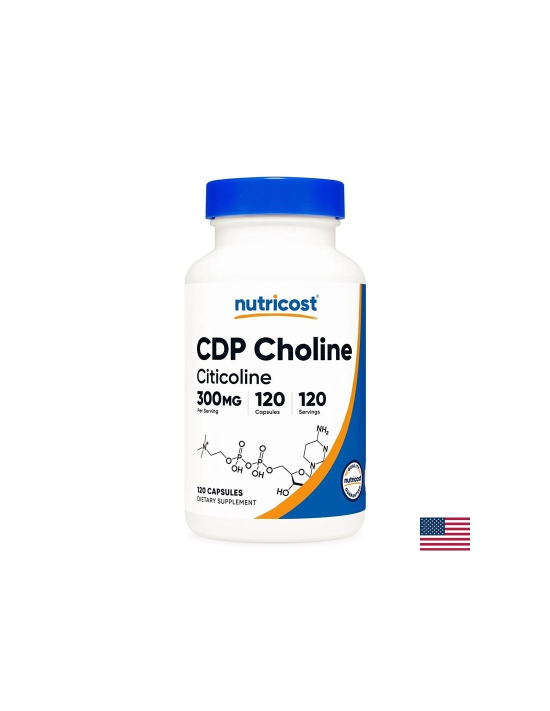 CDP Cholin & Citicolin für Gedächtnis und Konzentration, 300 mg x 120 Kapseln für 4 Monate Einnahme