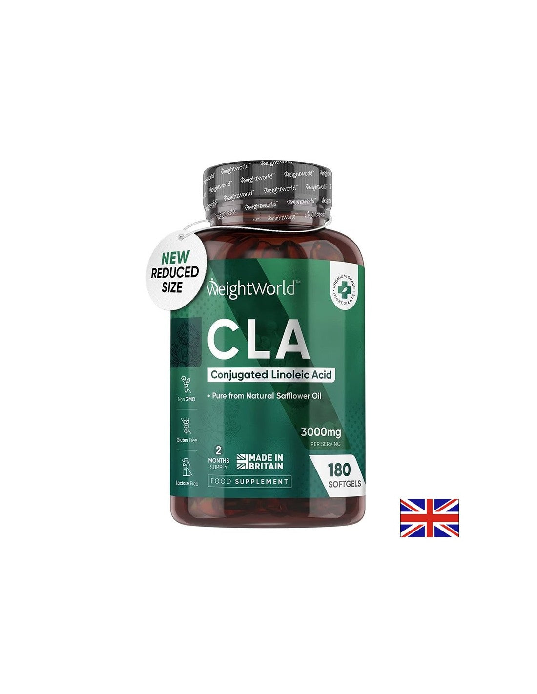 CLA – Konjugierte Linolsäure, 3000 mg x 180 Kapseln Weight World