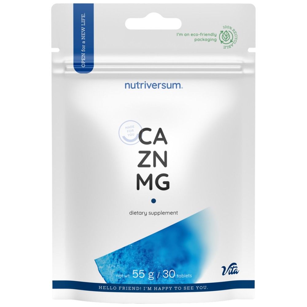 Ca/Zn/MG | Calcium-Magnesium-Zink-Formel – 30 Tabletten