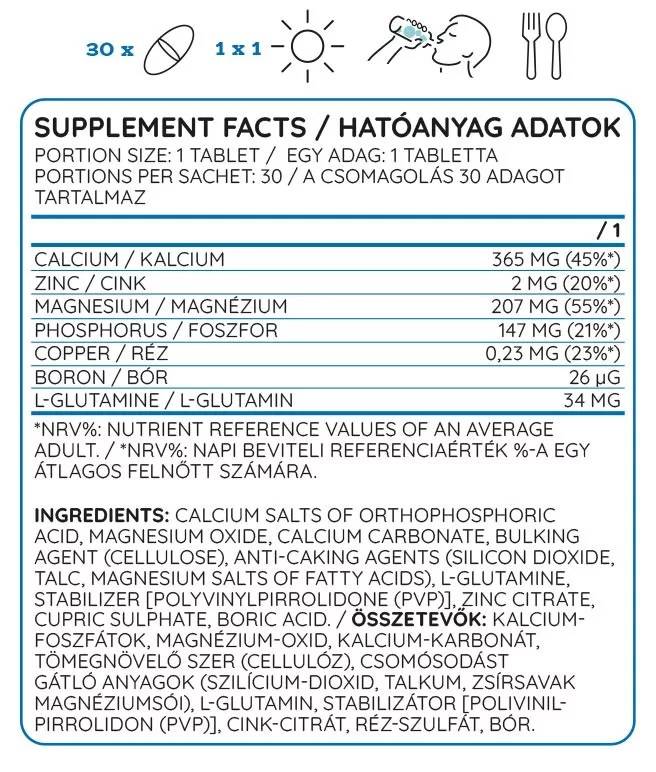 Ca/Zn/MG | Calcium-Magnesium-Zink-Formel – 30 Tabletten