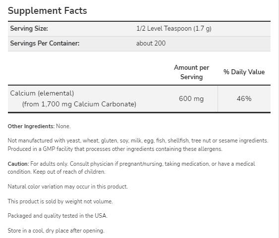 Calciumcarbonat-Pulver – 340 Gramm