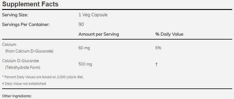 Calcium-D-Glucarat 500 mg – 90 Kapseln