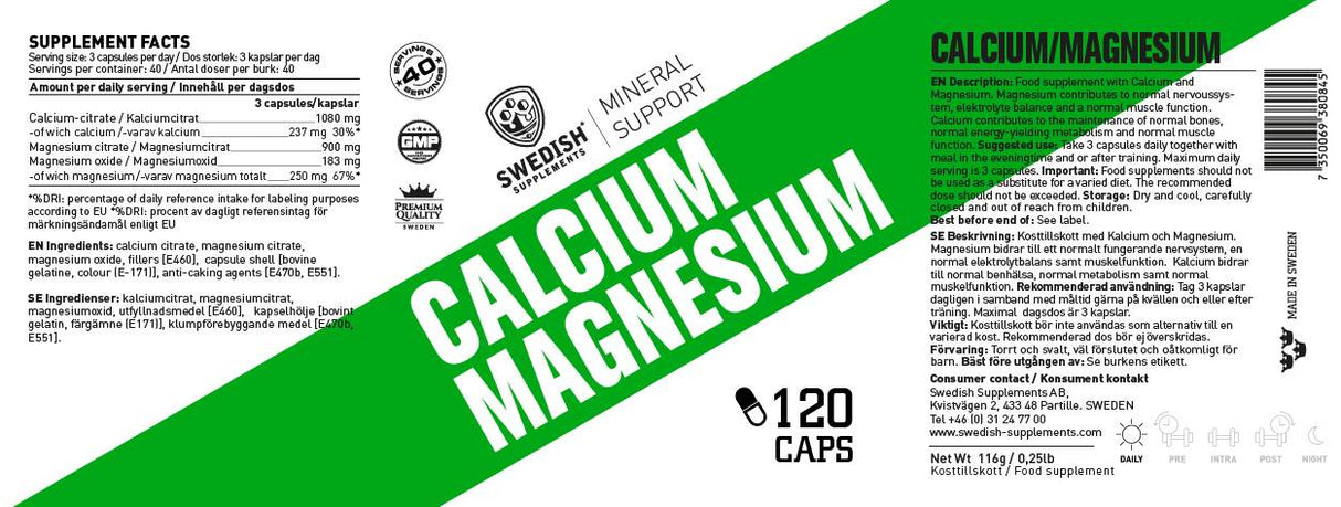 Kalzium + Magnesium – 120 Kapseln