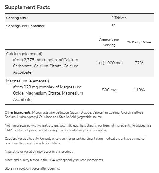 Kalzium und Magnesium 2:1 – 250 Tabletten
