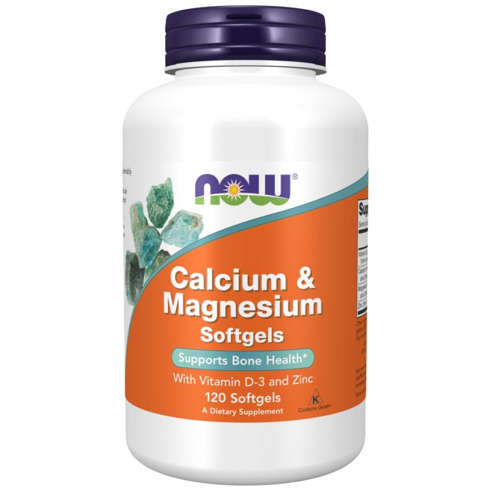 Kalzium- und Magnesium-Kapseln/mit Vit D und Zink – 120 Gelkapseln