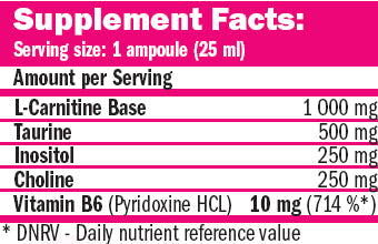 CarniSlim® Lipotropic 25ml./20 Ampere. - 0,500 kg