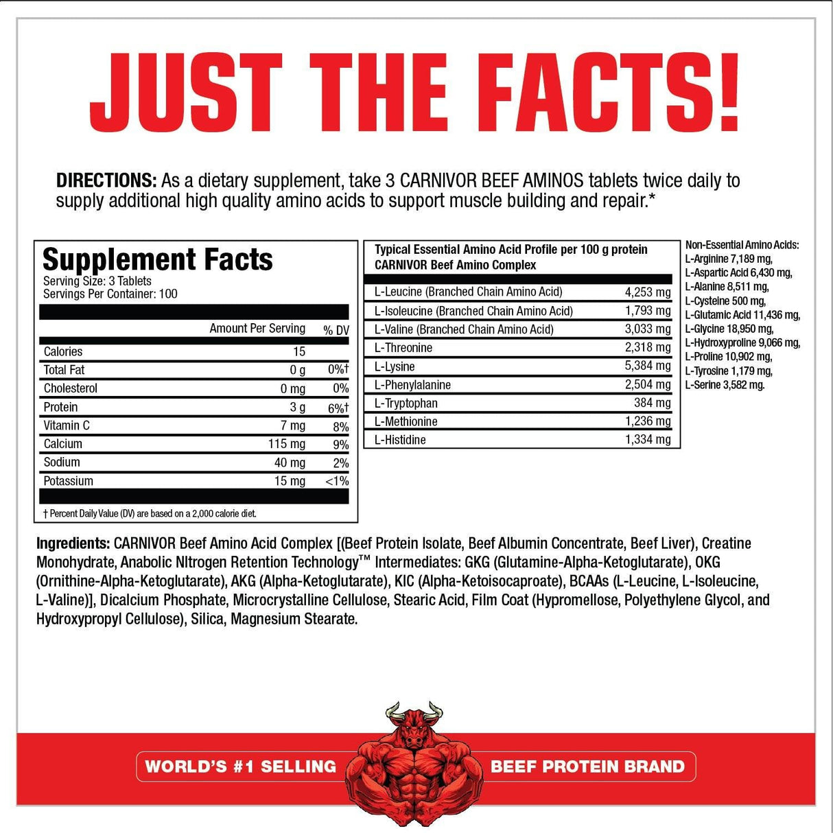 Carnivor Beef Aminos – 300 Tabletten