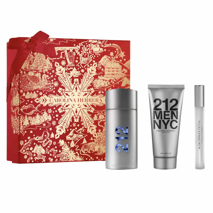 <tc>CAROLINA HERRERA</tc> 212 Men Eau de Toilette Spray 100ml Set 3-teilig