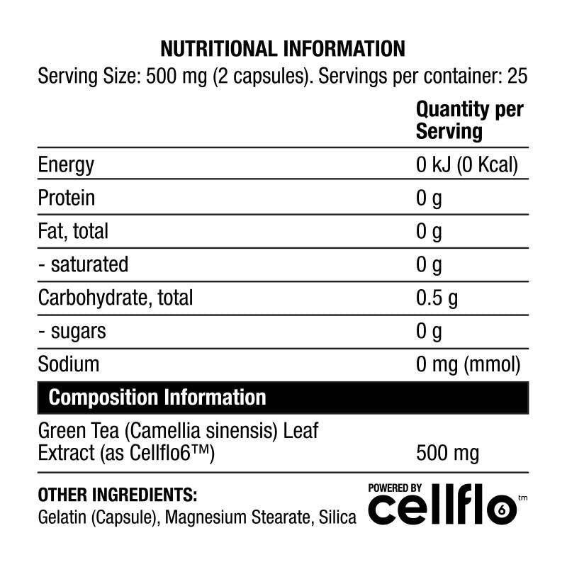 Cellflo6 Grüner Tee | Amplify-Serie – 50 Kapseln