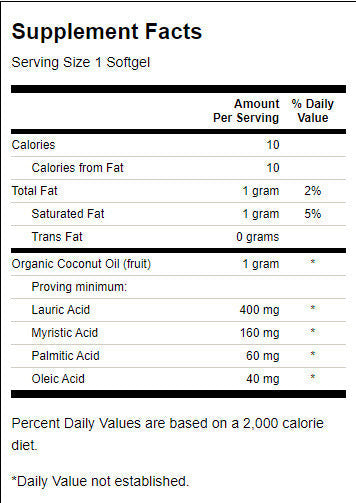 Zertifiziertes Bio-Kokosöl 1000 mg – 60 Gelkapseln