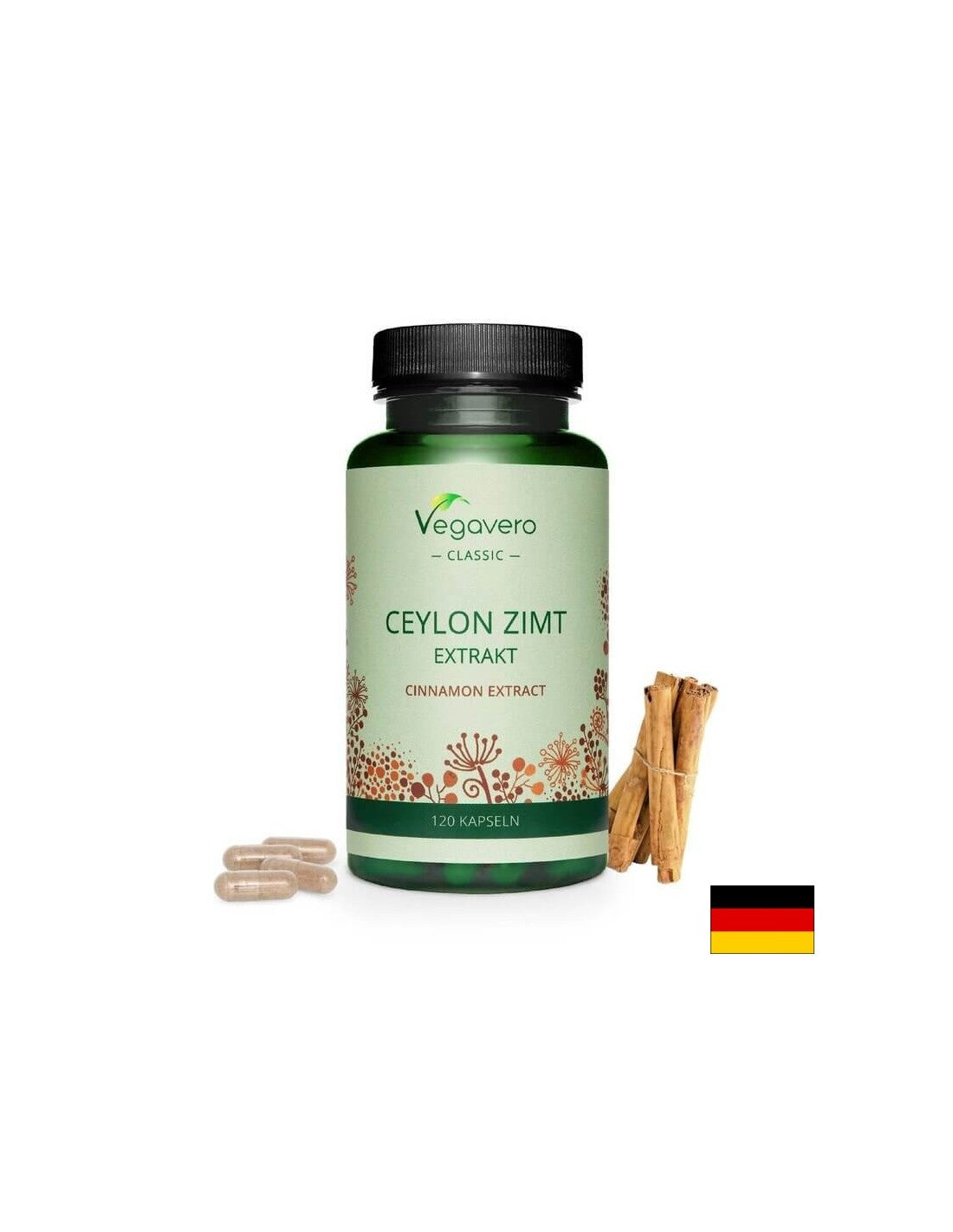 Ceylon Zimt Extrakt/ Ceylon-Zimt-Extrakt, 120 Kapseln, 100 % vegan