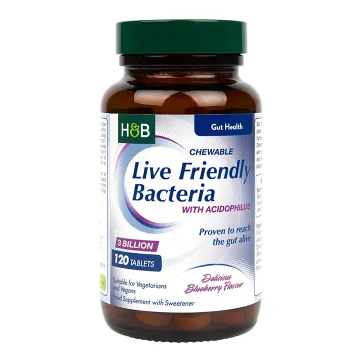 Probiotikum mit Acidophilus (Chewable Acidophilus Blueberry 3 Billion) 3 Milliarden. 120 Kautabletten HOLLAND & BARRETT