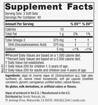 DHA Vegetarisch für Kinder 375 mg – 120 Kautabletten