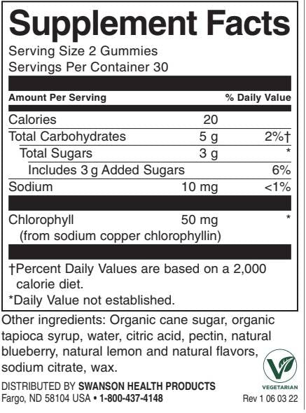 Chlorophyll-Detox-Gummis | Blaubeere – 60 Kautabletten