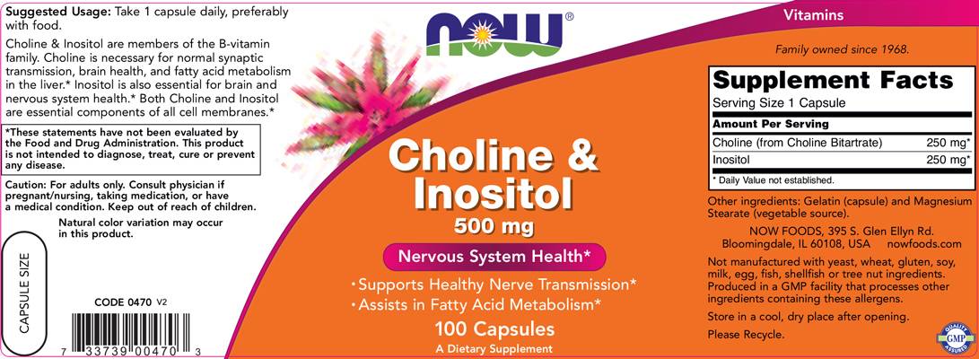 Cholin & Inositol 500 mg – 100 Kapseln