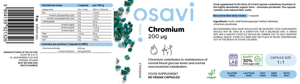 Chrompicolinat 200 µg – 60 Kapseln