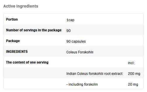 Coleus Forskohlii 200 mg – 90 Kapseln