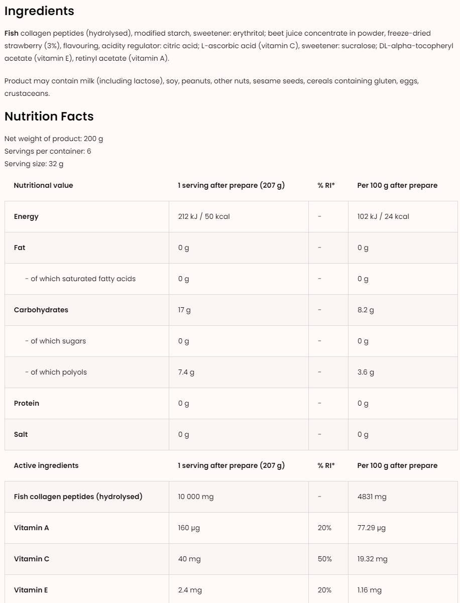 Kollagen Kissel | Fischkollagenpeptide mit Erythritol 200 Gramm