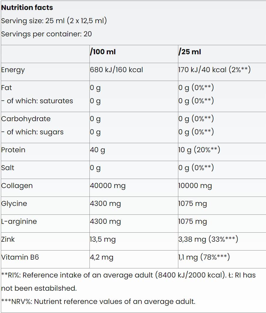 Kollagenflüssigkeit 10.000 | Zuckerfrei – 500 ml