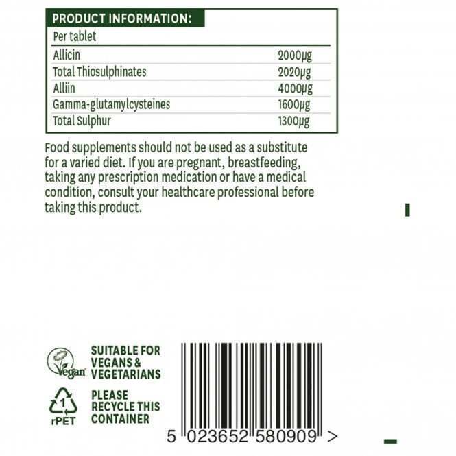 Konzentrierter Knoblauch mit Allicin (konzentrierter Knoblauch) 2000 mcg 90 Tabletten Natures Aid