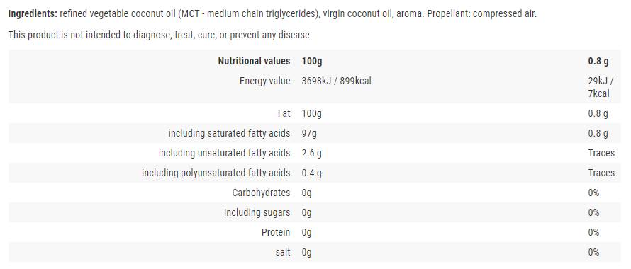 Kochspray/Kokosöl – 250 ml