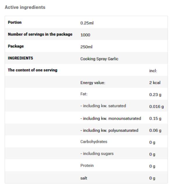 Kochspray - Knoblauchöl - 250 ml