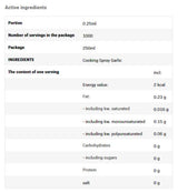Kochspray - Knoblauchöl - 250 ml