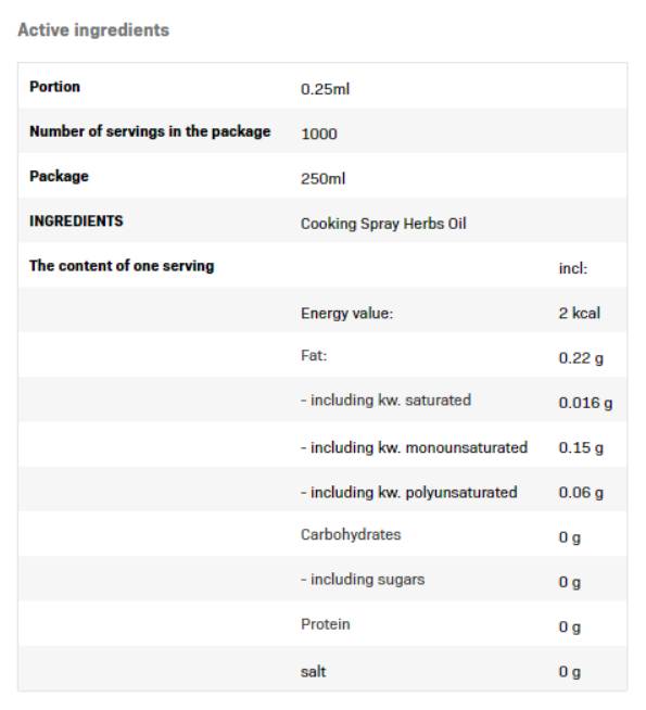 Kochspray - Kräuteröl - 250 ml