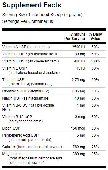 Korallenkalziumkomplex mit Vitaminen 120 Gramm